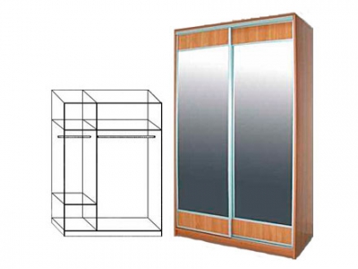 Шкаф-купе (SLIM) ШК(sl) 2/2-1200х610х2100 (комб)